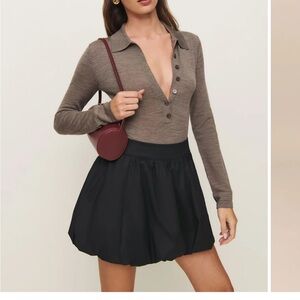 Reformation Black Mini Skirt